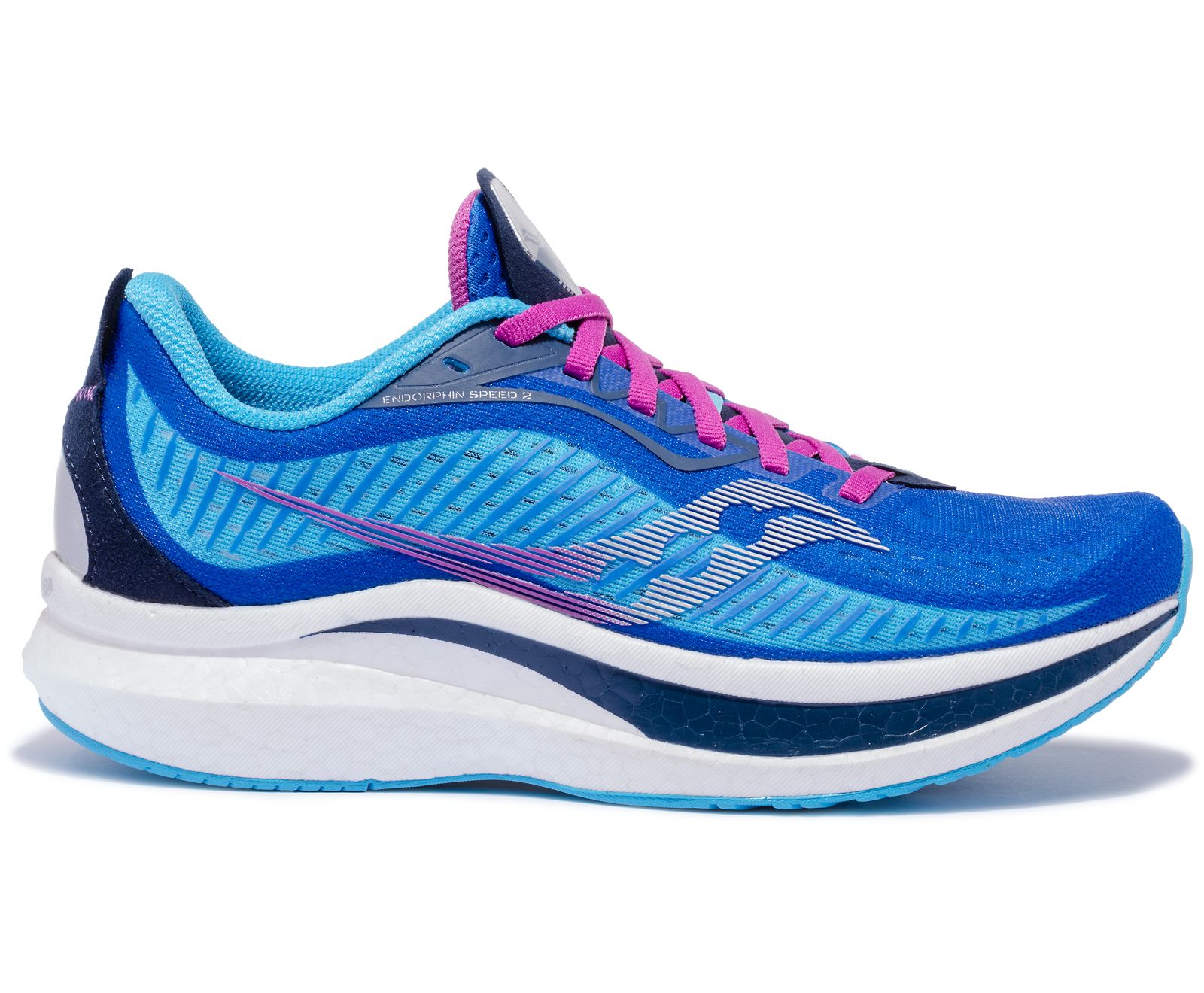 Women\'s Saucony Endorphin Speed 2 Running Shoes Blue / Pink | Singapore 118FDNM